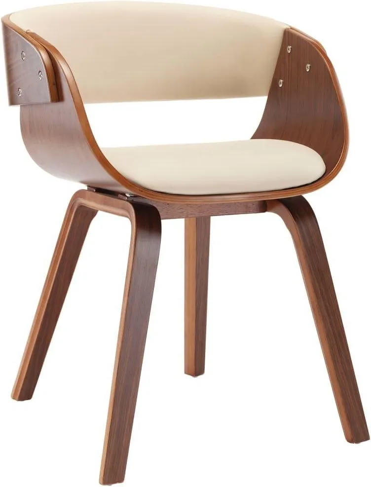 Vidaxl Krzesło Do Jadalni Kremowe Gięte Drewno I Sztuczna Skóra 13452-283110