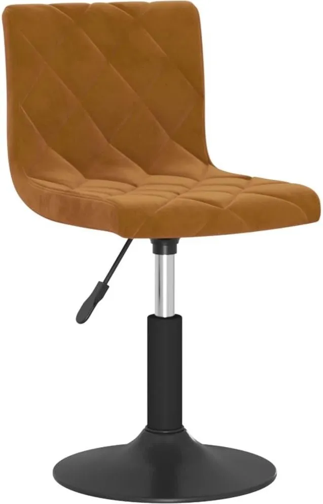 Vidaxl Emaga Obrotowe Krzesło Stołowe, Brązowe, Obite Aksamitem 342884
